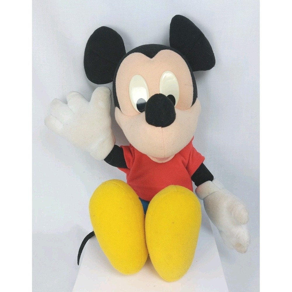 VINTAGE Fisher Price Mickey Mouse 14" Plush Disney Stuffed Toy Animal Wired Arms